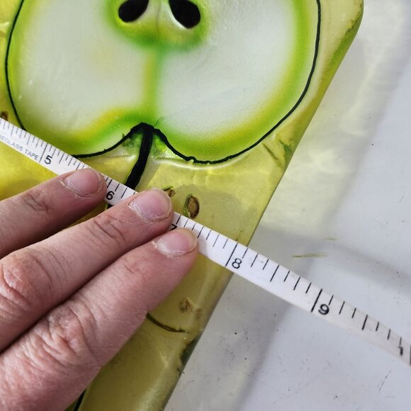 Kitchen Depot Art Glass Apple Print Square Appetizer Platter Serving Dish NEW - Picture 5 of 6